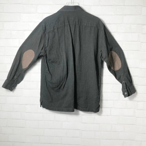 Daniel Cremieux Signature Collection Patch Elbow Sleeve Gray Button Down Size M - Picture 6 of 6